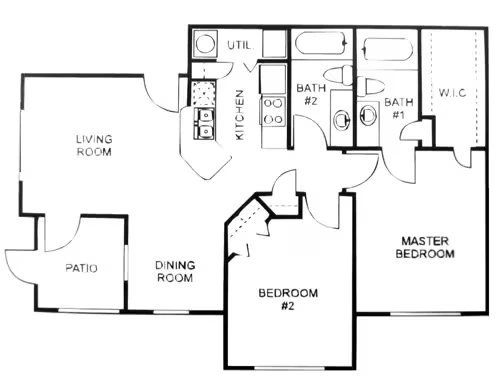 Two Bedroom Two Bathroom-B 60 102 floor plan